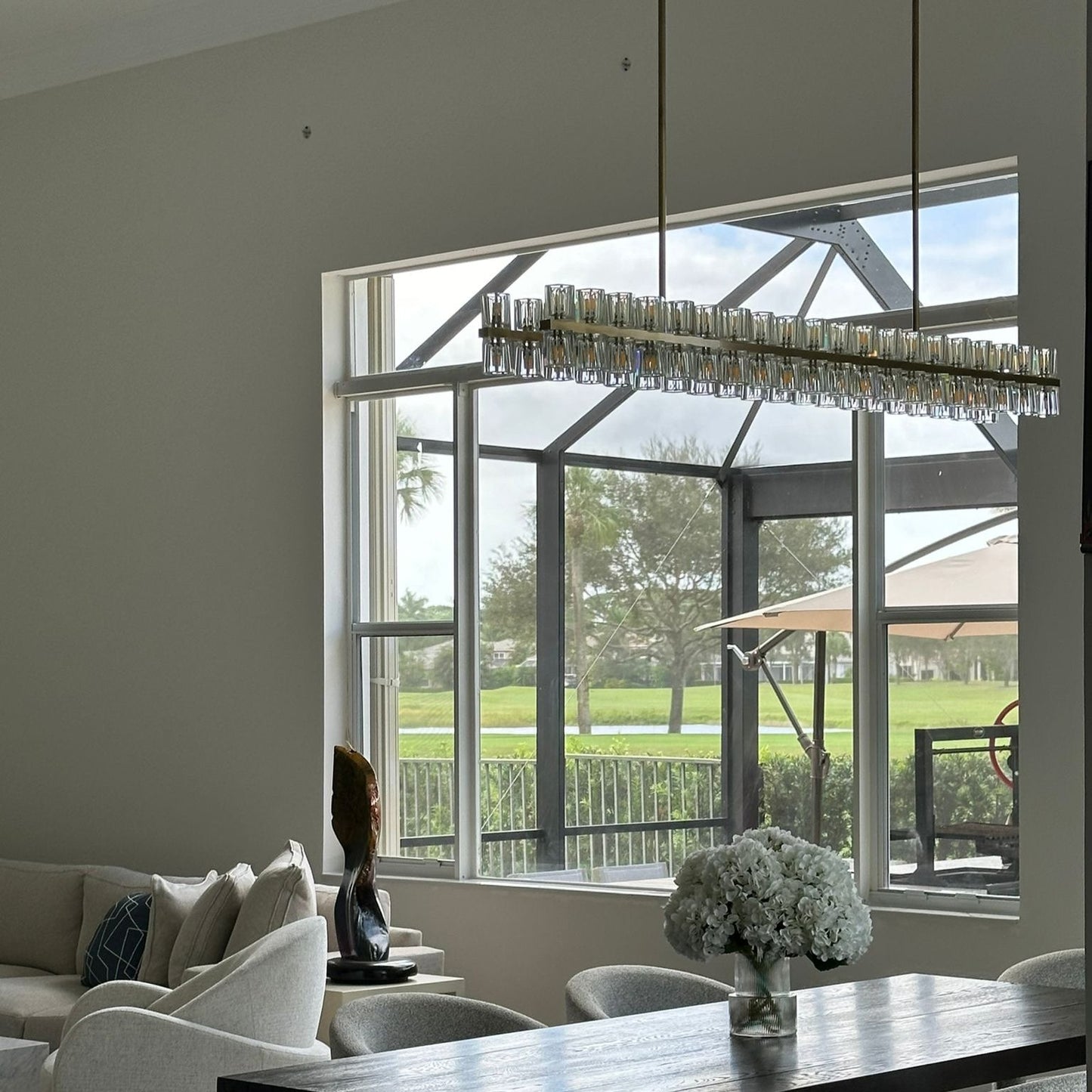 Arcachonest LED Rectangular Chandelier 54"