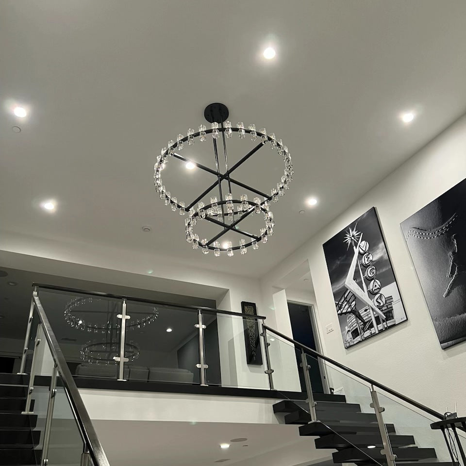 Arcachonest LED Round 2-Tier Chandelier 60"