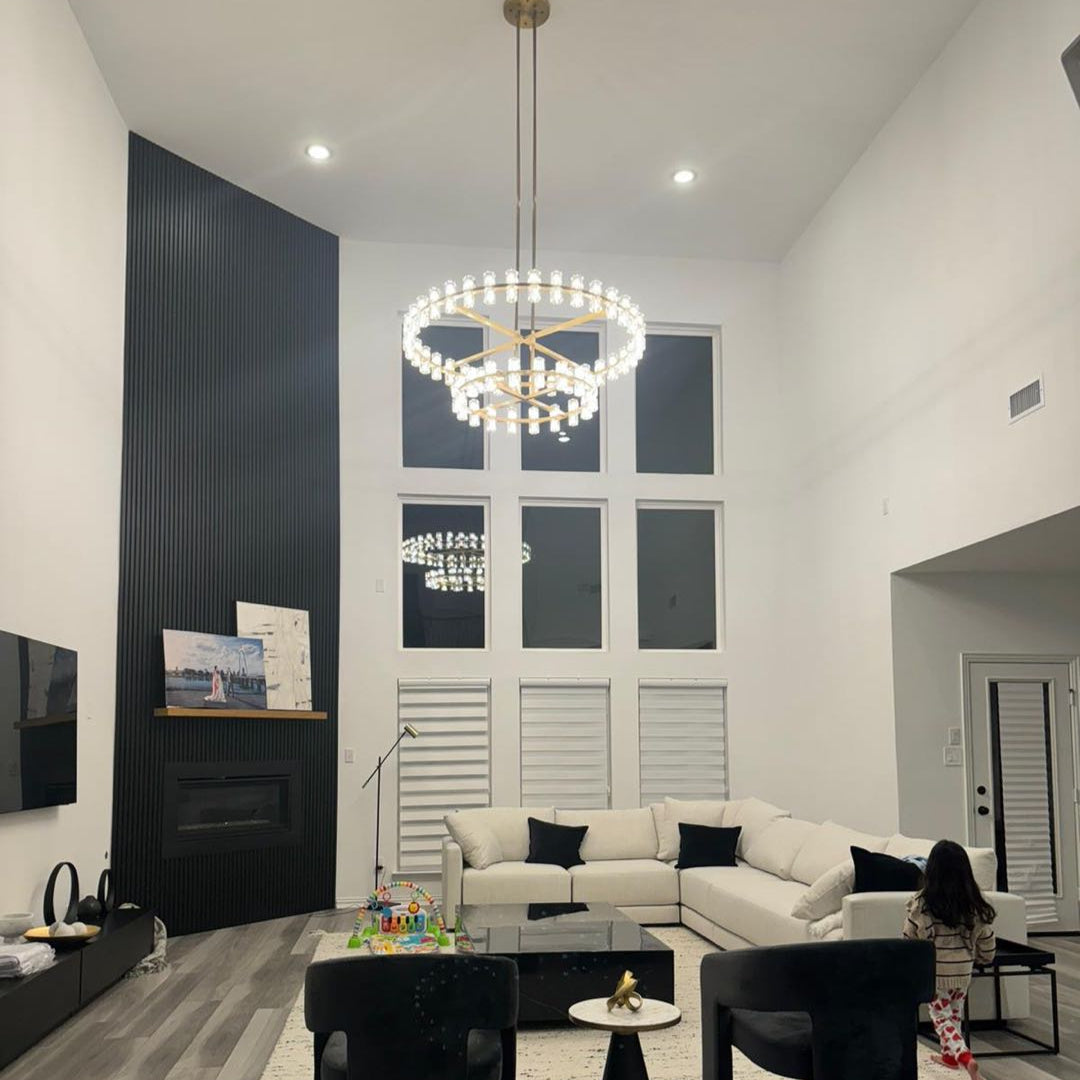 Arcachonest LED Round 2-Tier Chandelier 60"