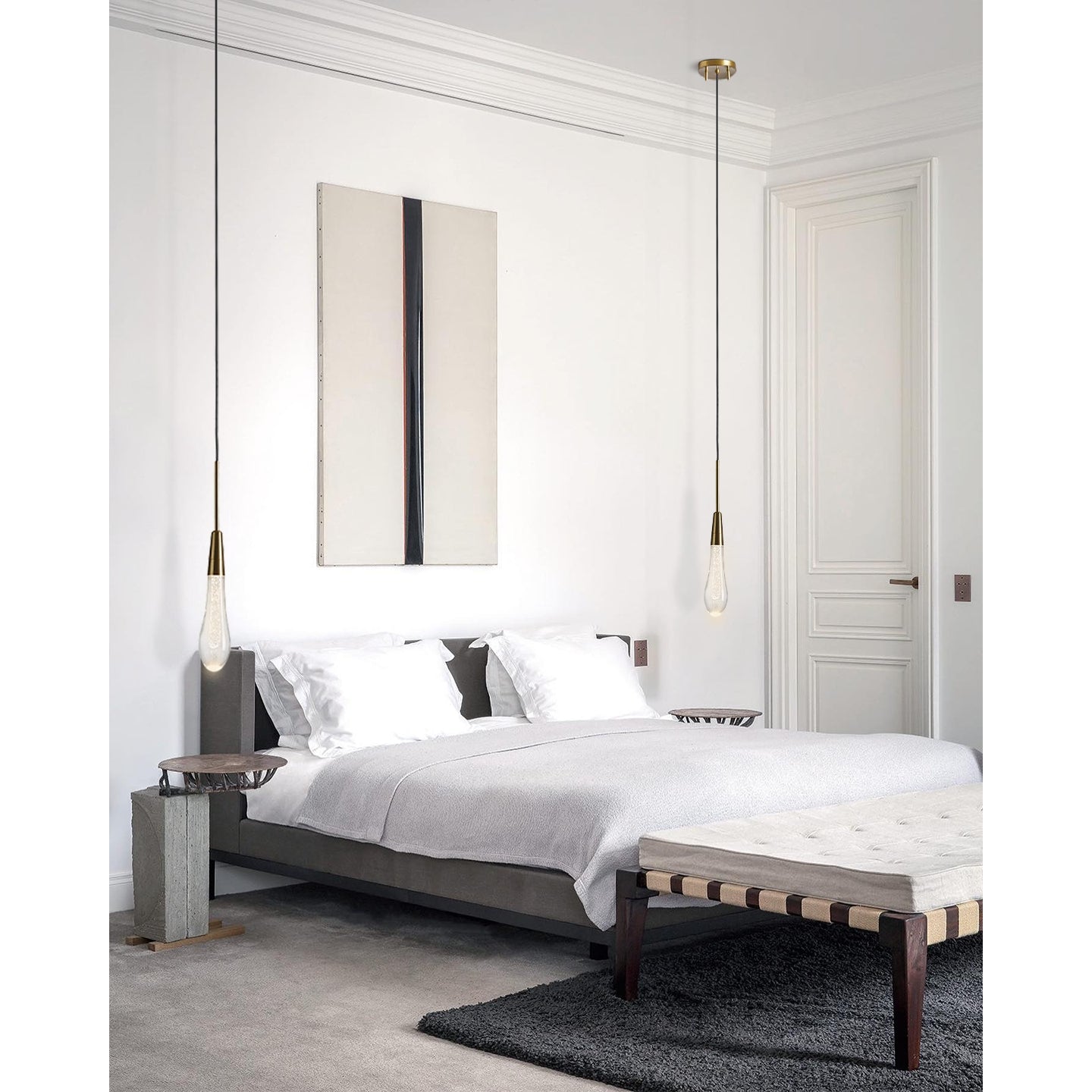 Solitaire Crystal Pendant 1 light 2 lights