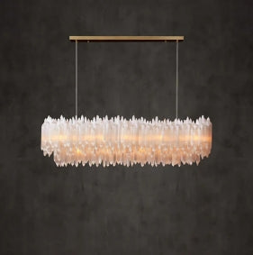Shahida Selenite Rectangular Chandelier