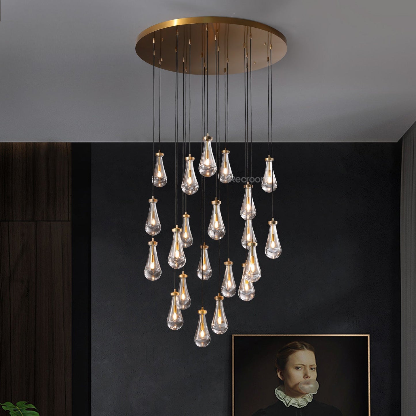 Raindrop Round Chandelier 47"