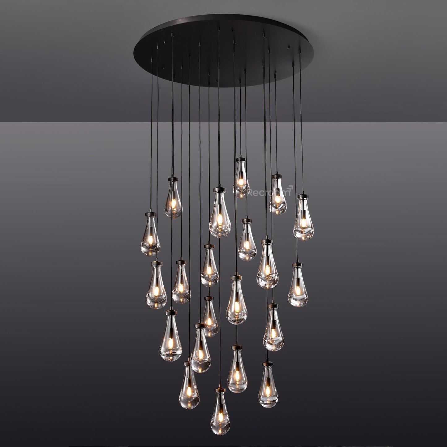 Raindrop Round Chandelier 47"