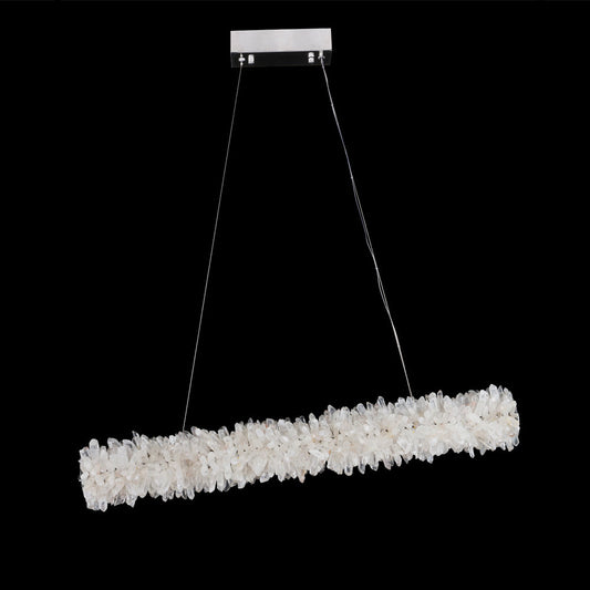 Cervine Linear Geode Quartz Crystal Pendant Light