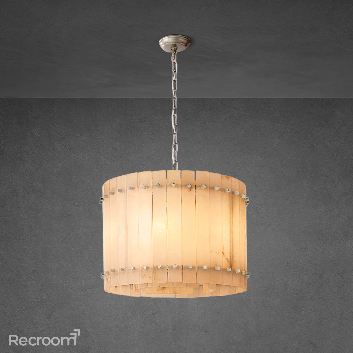San Marconer Alabaster Round Chandelier 22‘’