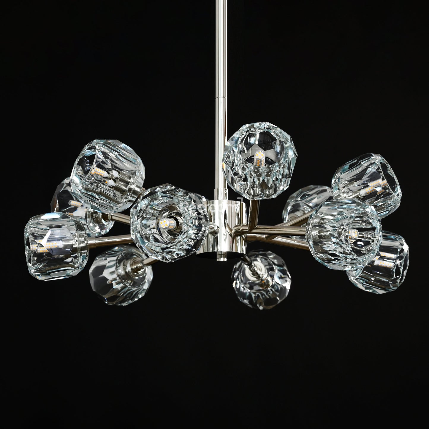 Boulew Crystal Glass Round Chandelier 24"