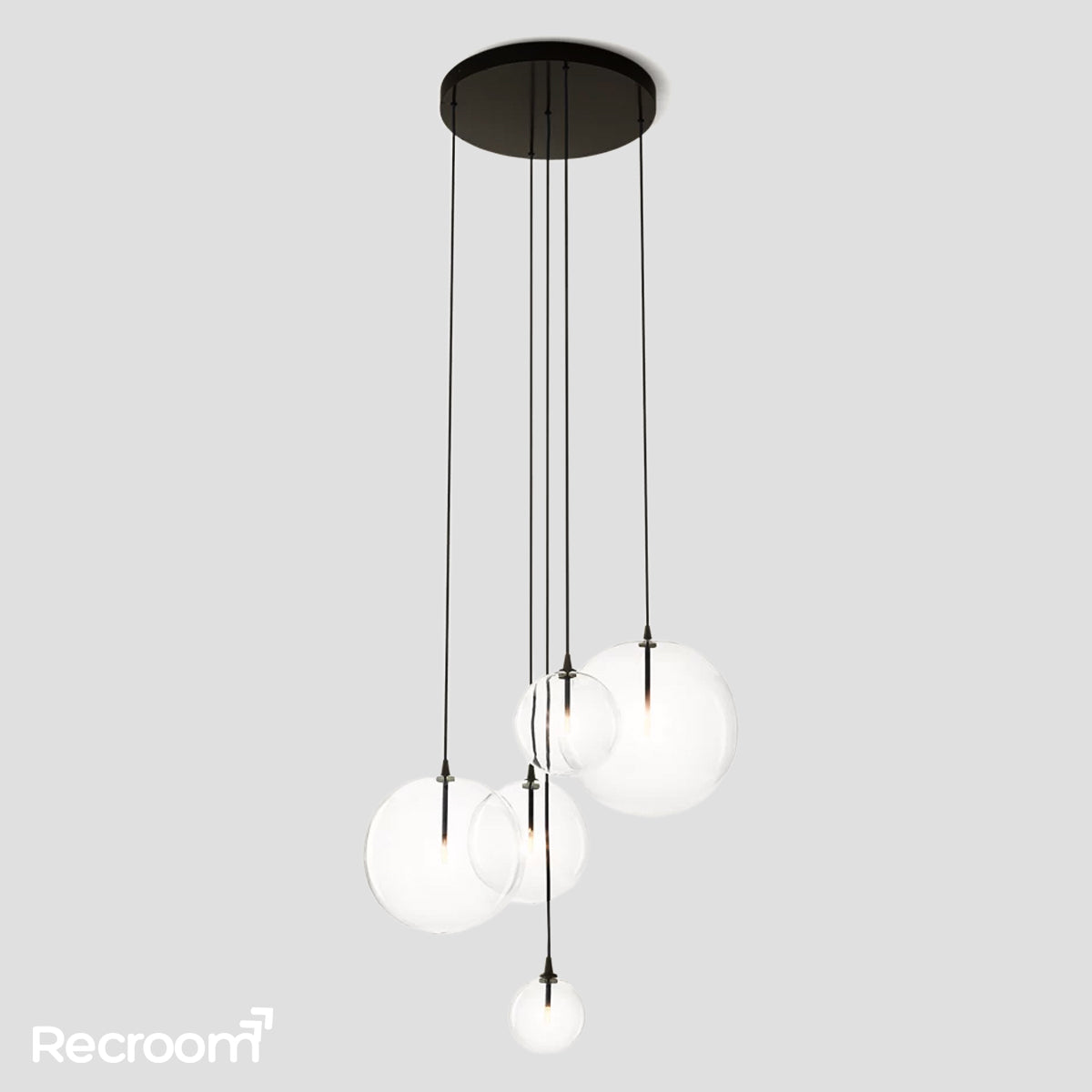 Glass Global Mobile Cluster Chandelier 28"