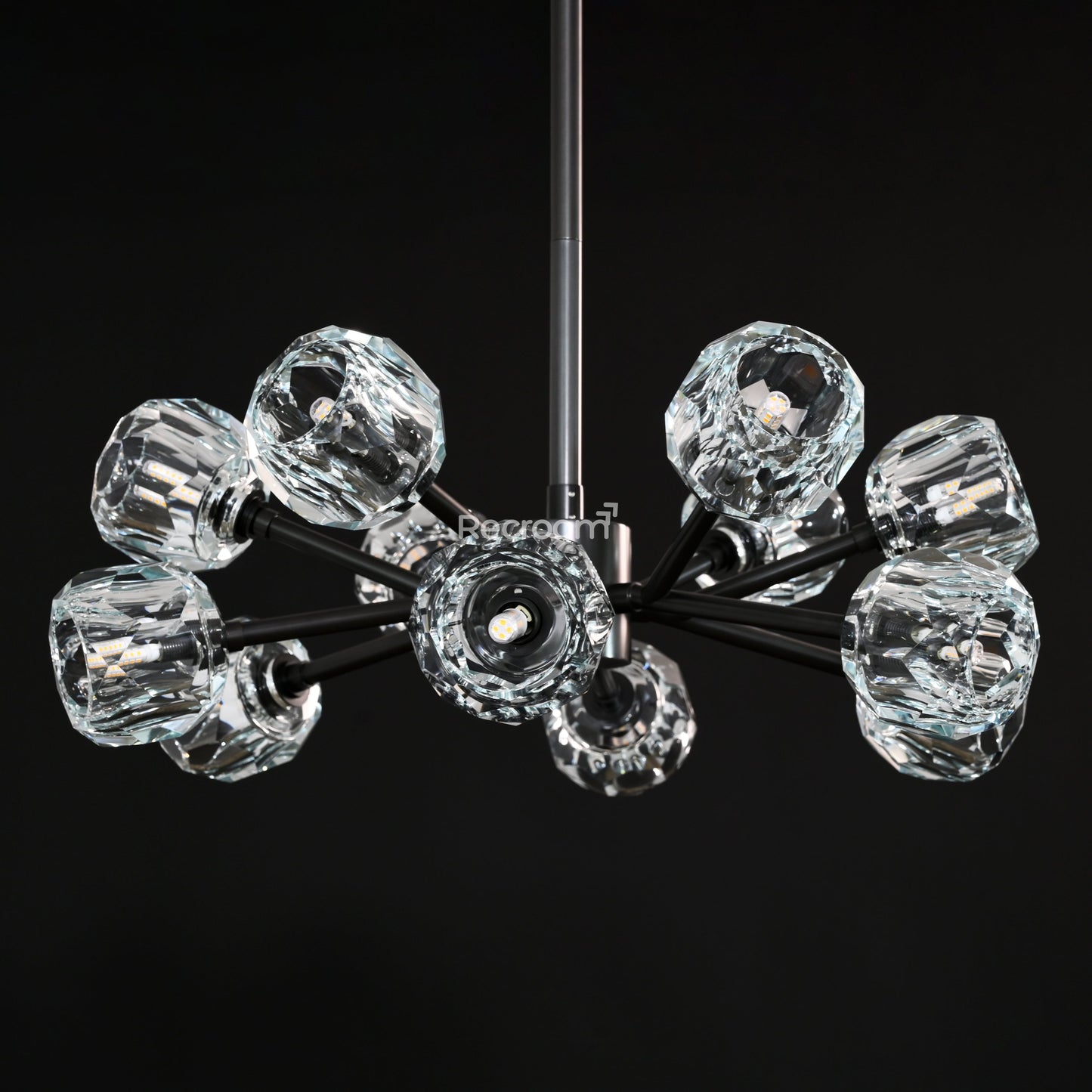 Boulew Crystal Glass Round Chandelier 24"