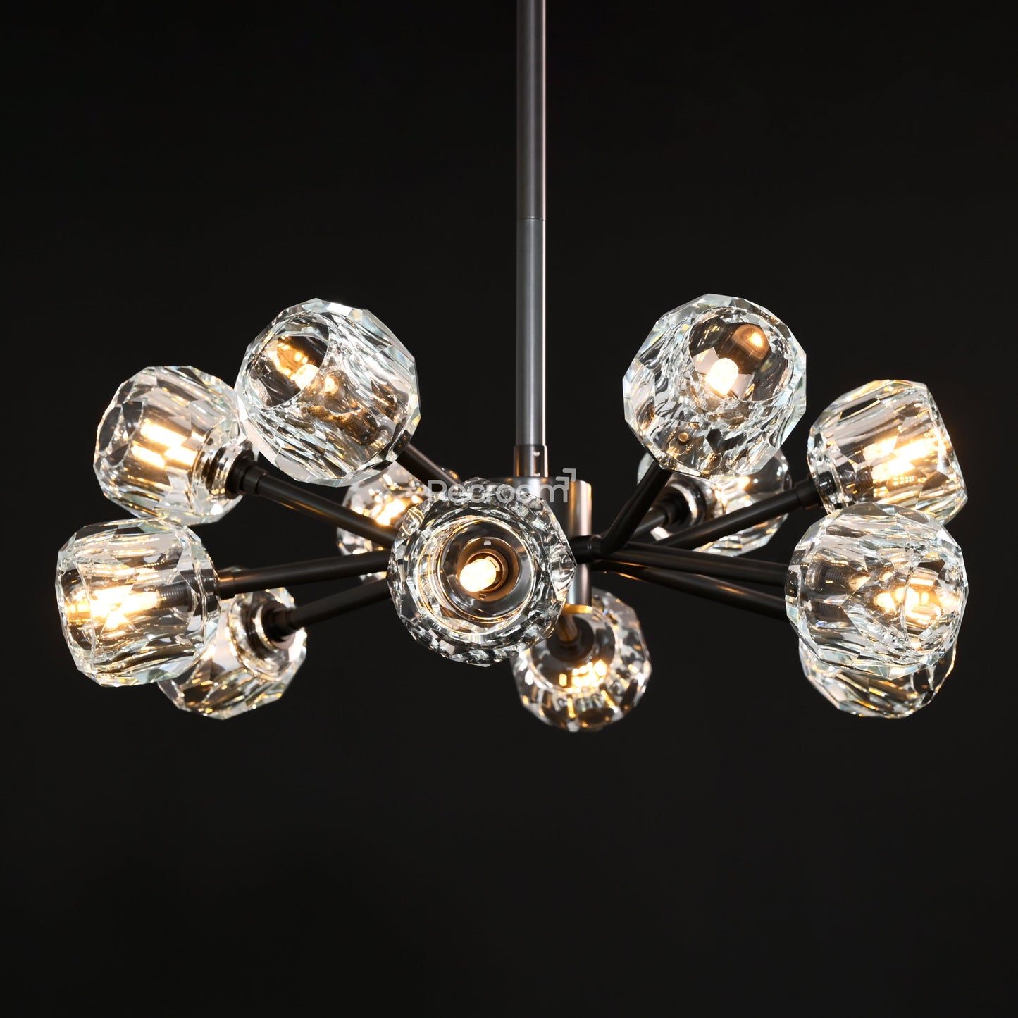 Boulew Crystal Glass Round Chandelier 24"
