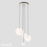 Glass Global Mobile Cluster Chandelier 28"