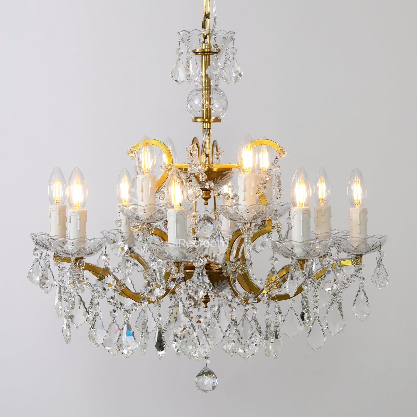 Rococonut Crystal Outdoor Chandelier 28”