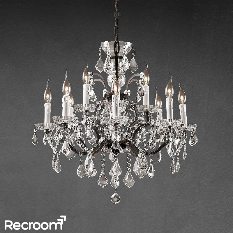 Rococonut Crystal Outdoor Chandelier 28”