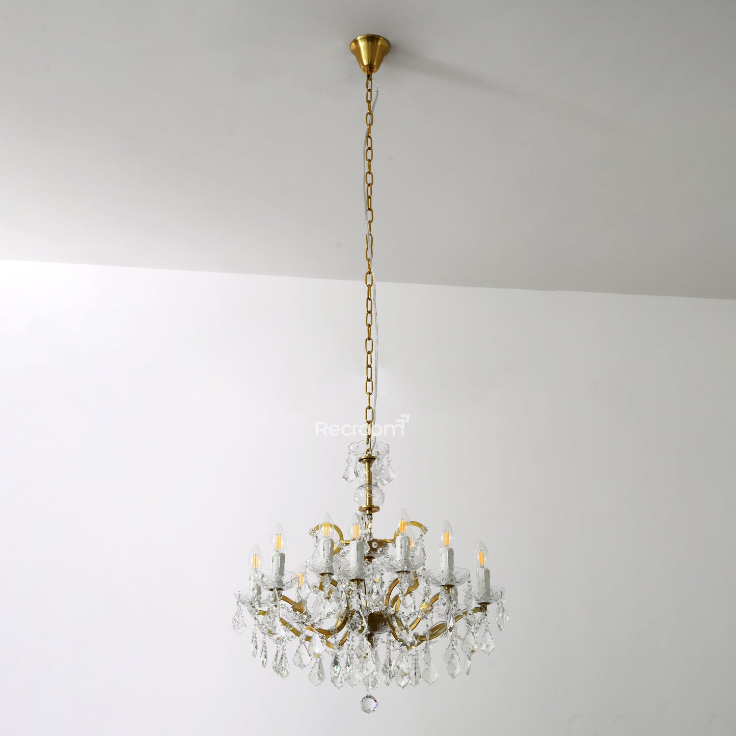 Rococonut Crystal Outdoor Chandelier 28”