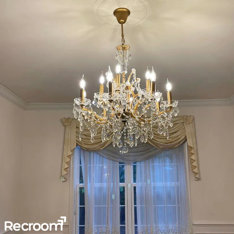 Rococonut Crystal Outdoor Chandelier 28”