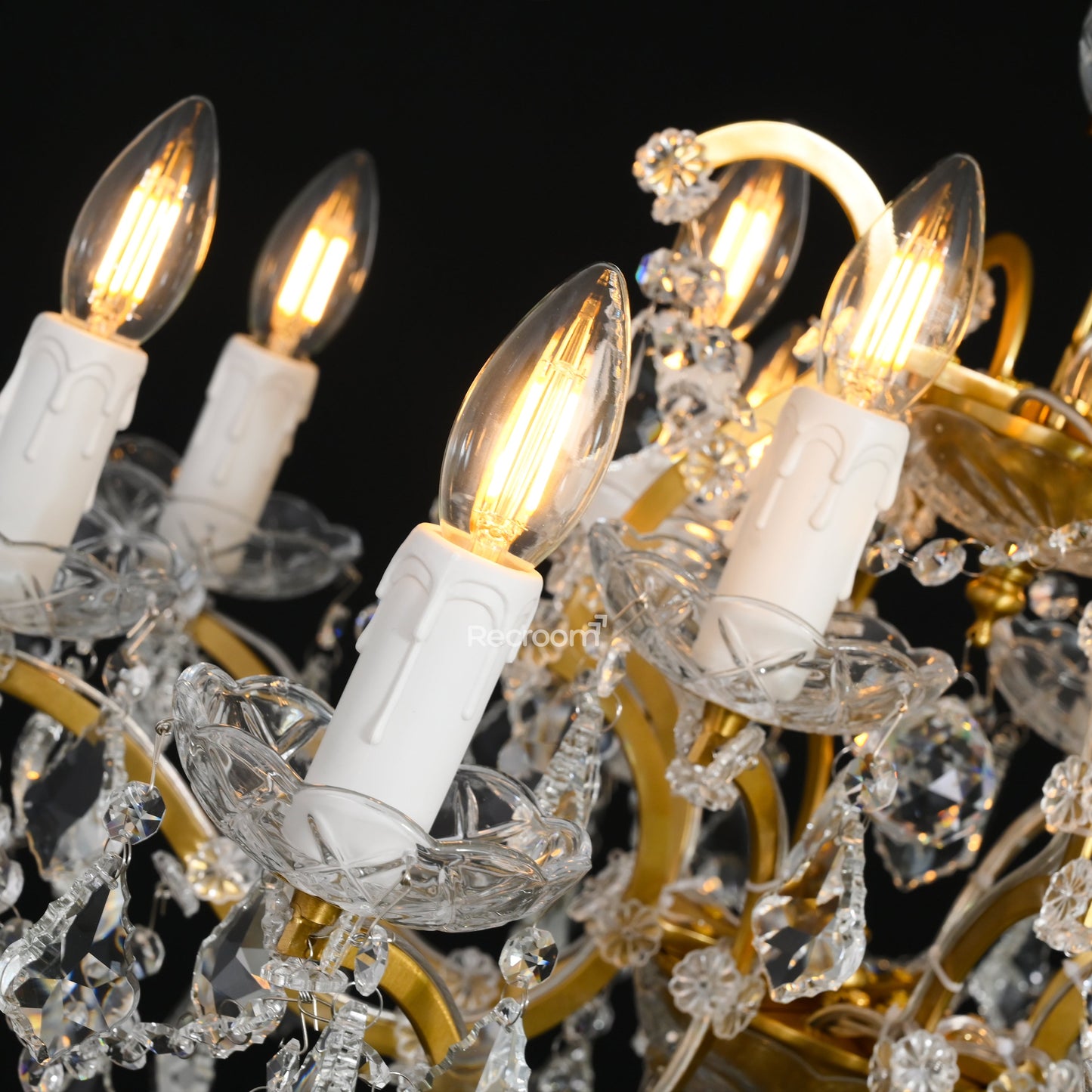 Rococonut Crystal Outdoor Chandelier 28”