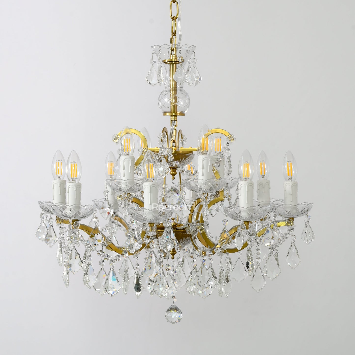 Rococonut Crystal Outdoor Chandelier 28”