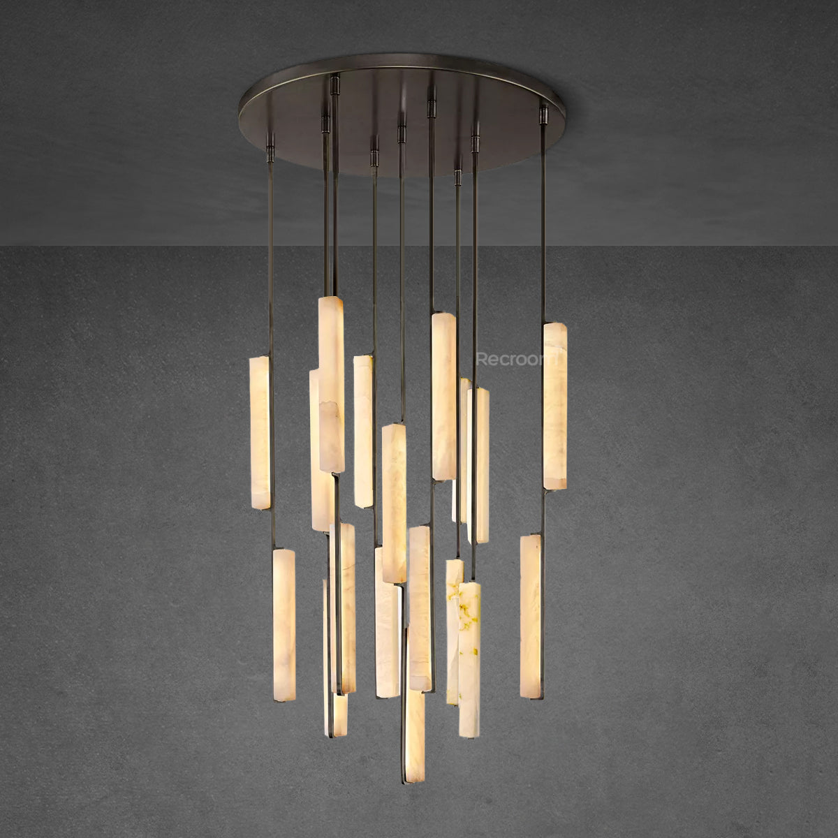 Auduben Alabaster Round Chandelier 40"