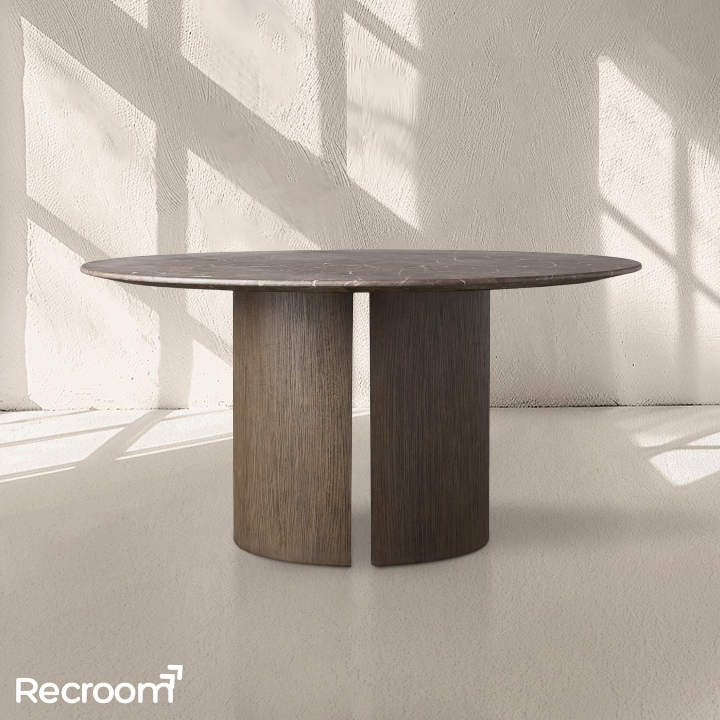 San Germani Round Stone Dining Table with Dauphine Base