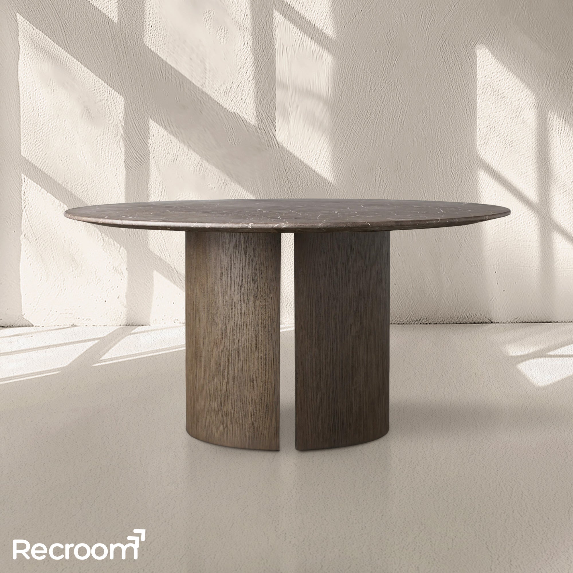 San Germani Round Stone Dining Table with Dauphine Base
