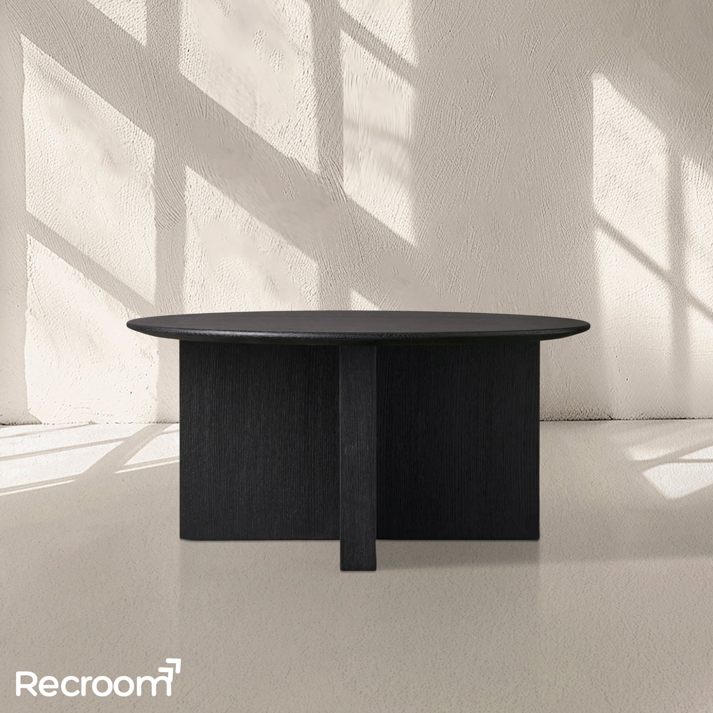 San Germani Round Wood Coffee Table with Clement Base