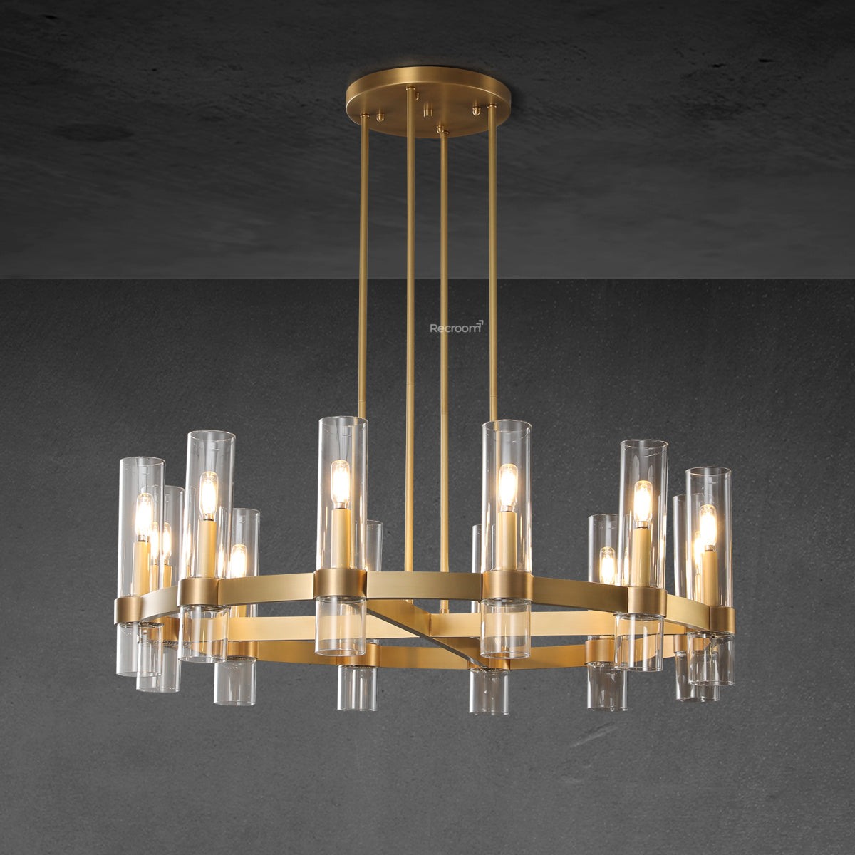 Lavelle Glass Round Chandelier 36"