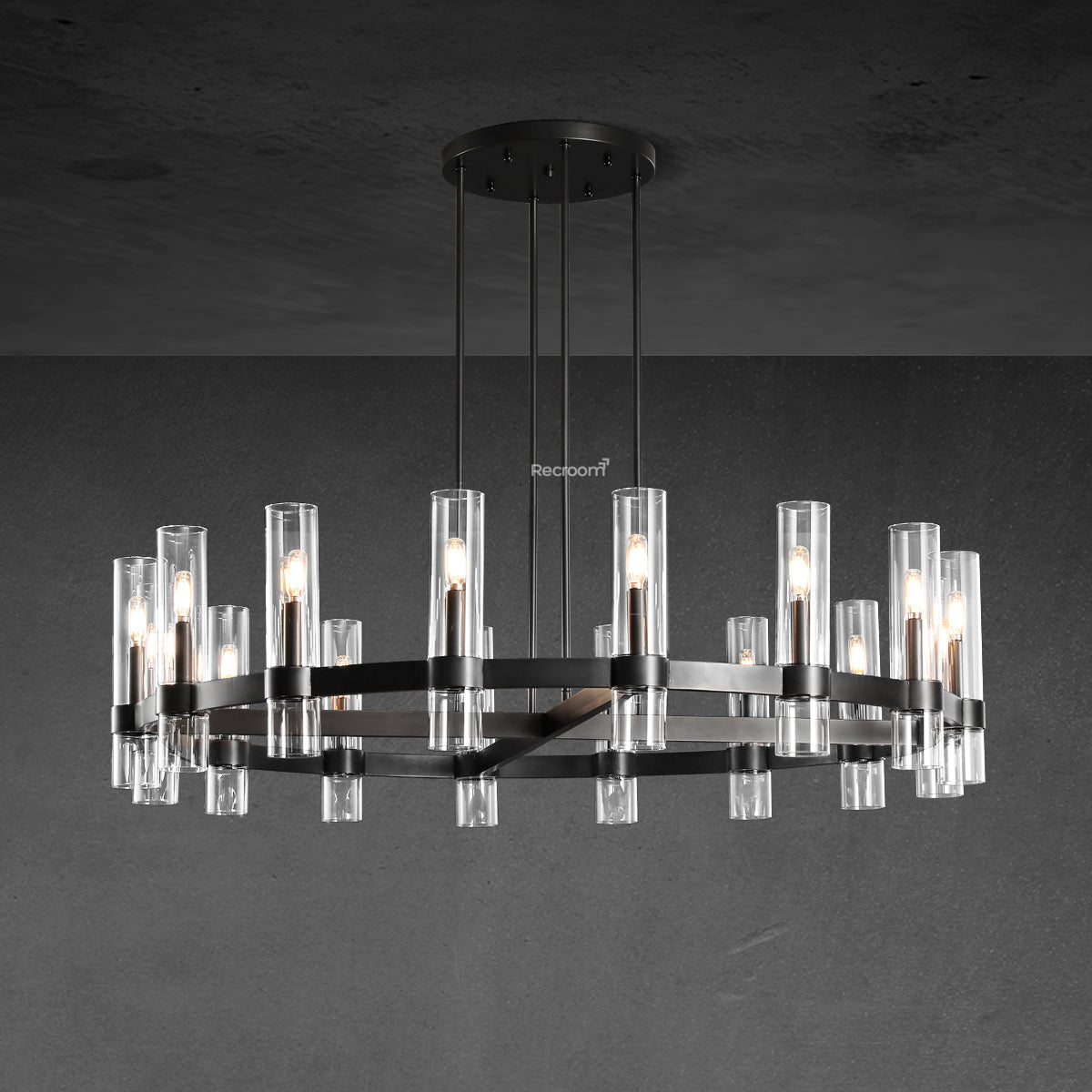 Manory Glass Round Chandelier 48"