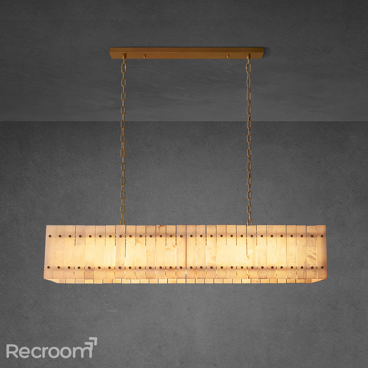 San Marconer Alabaster Linear Chandelier 54''