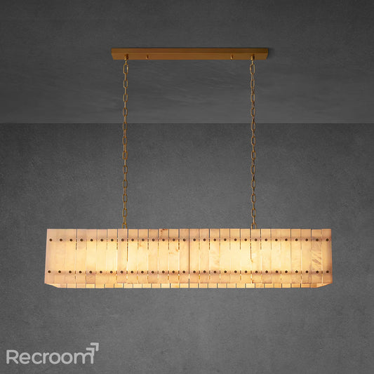 San Marconer Alabaster Linear Chandelier 54''