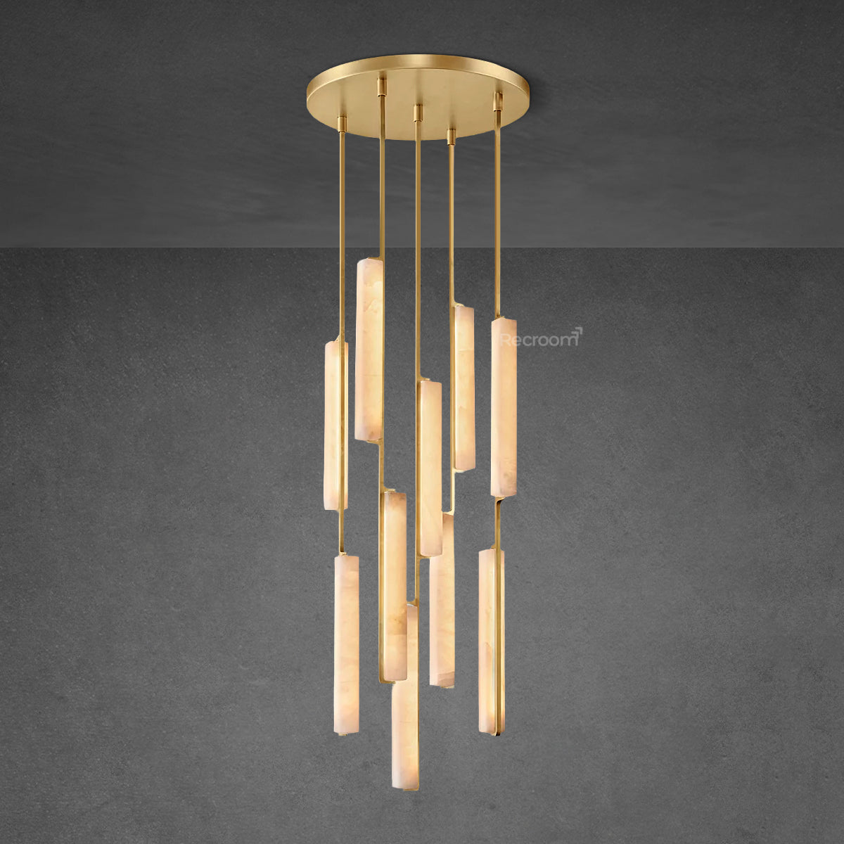 Auduben Alabaster Round Chandelier 24"