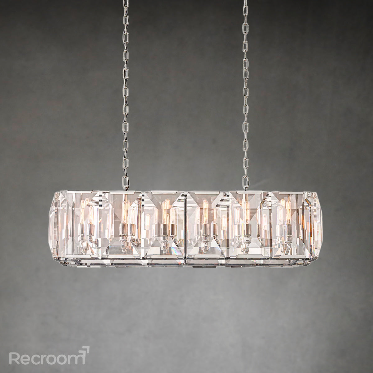 Harllow Multi Crystal Rectangular Chandelier 42“ 54” 62“ 74”