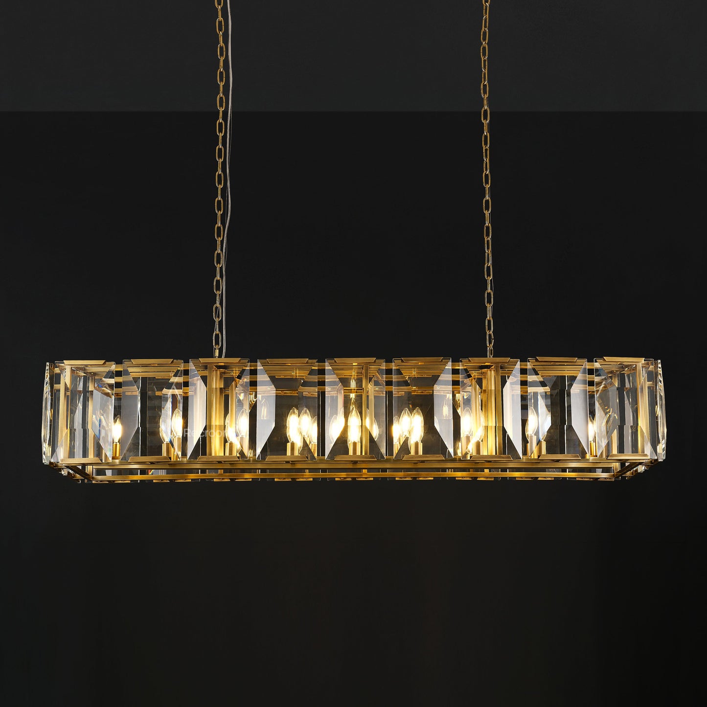 Harllow Multi Crystal Rectangular Chandelier 42“ 54” 62“ 74”