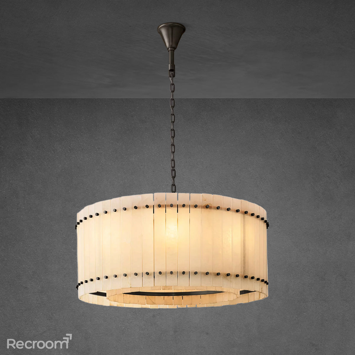 San Marconer Alabaster Round Chandelier 37‘’