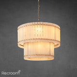 San Marconer Alabaster Round Tiered Chandelier 48"