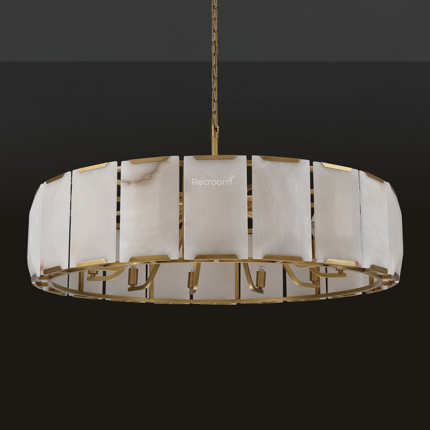 Harllow Calcite Round Chandelier 43"