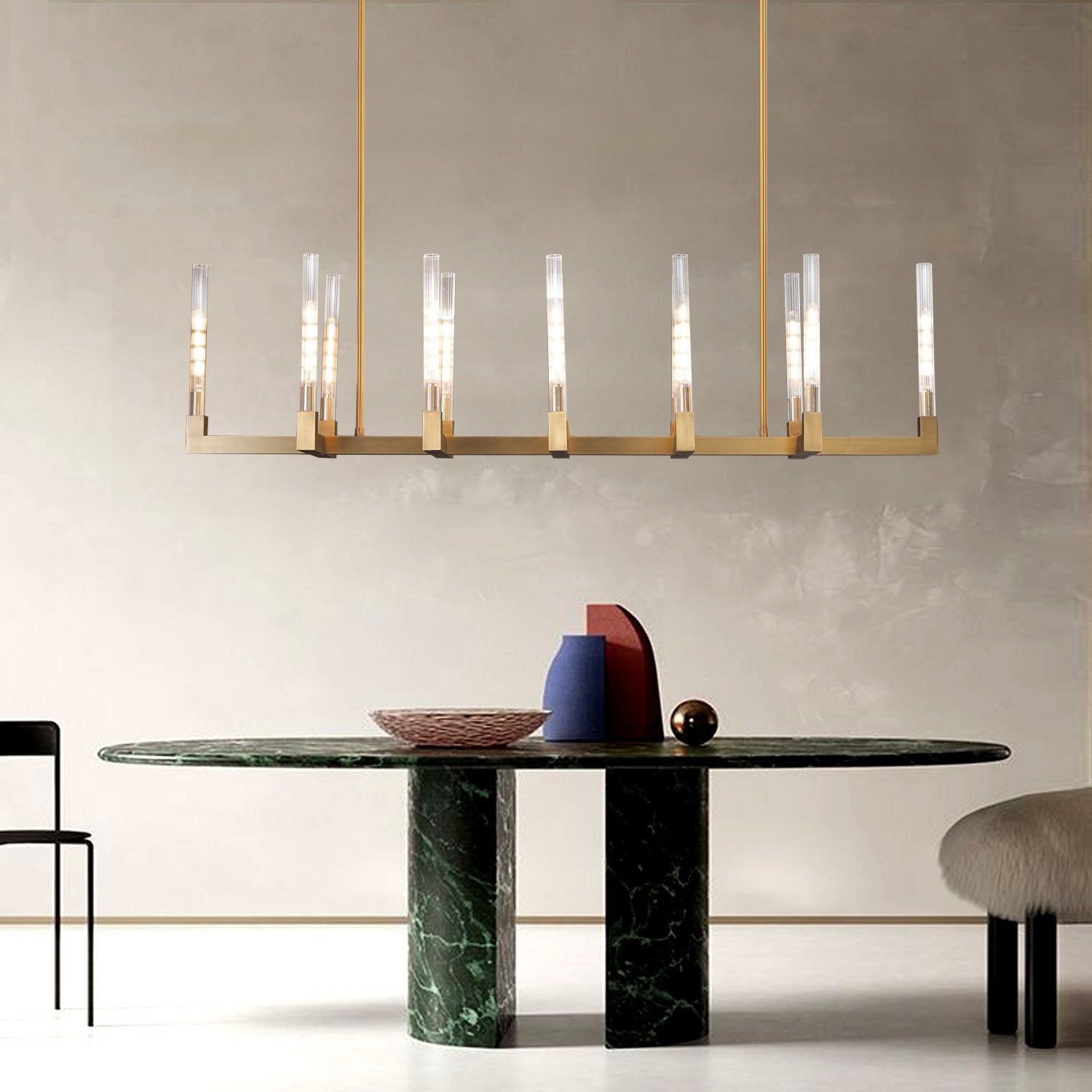 Cannel Linear Chandelier 67"