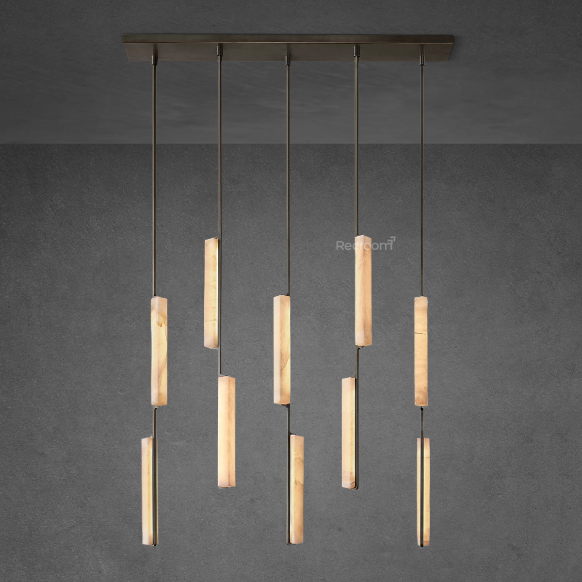 Auduben Alabaster Linear Chandelier 54"