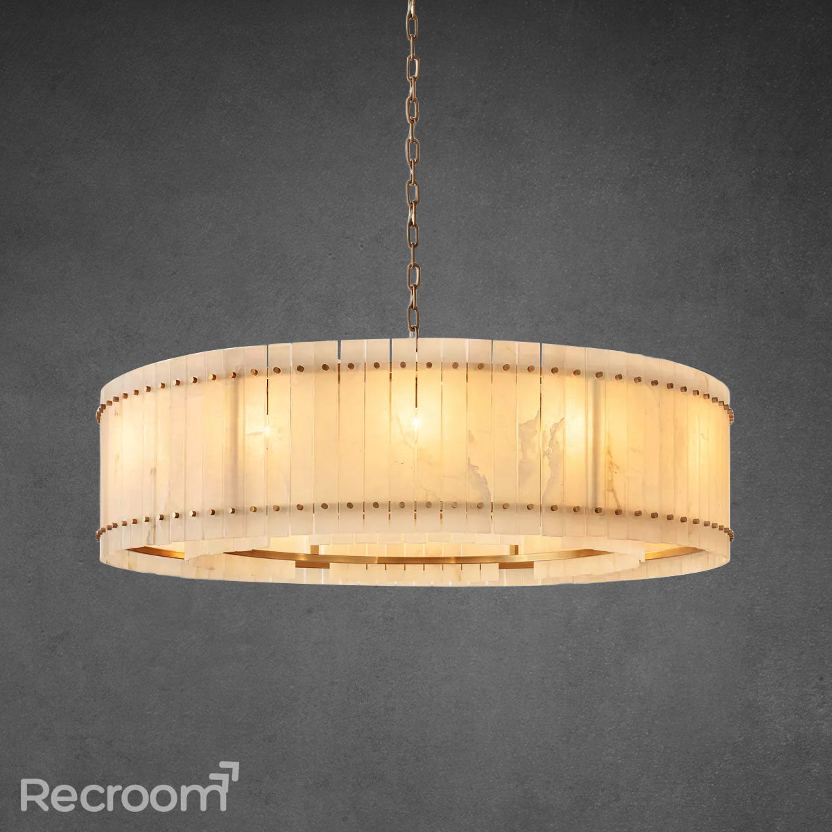 San Marconer Alabaster Round Tiered Chandelier 60"