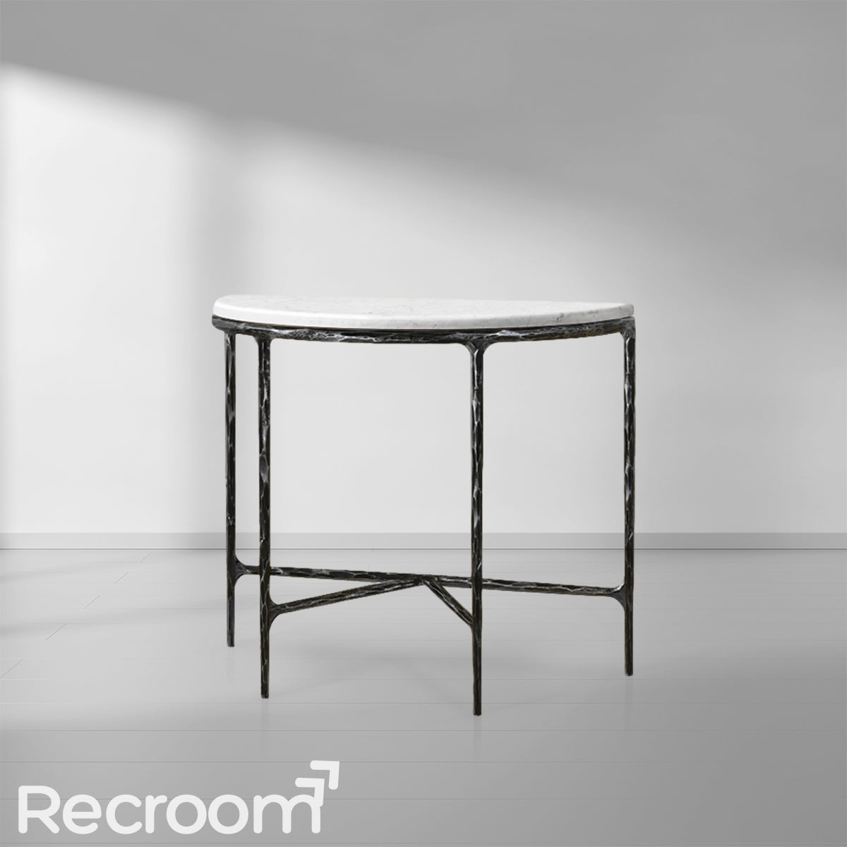 Thaddeo Marble Demilune Console Table