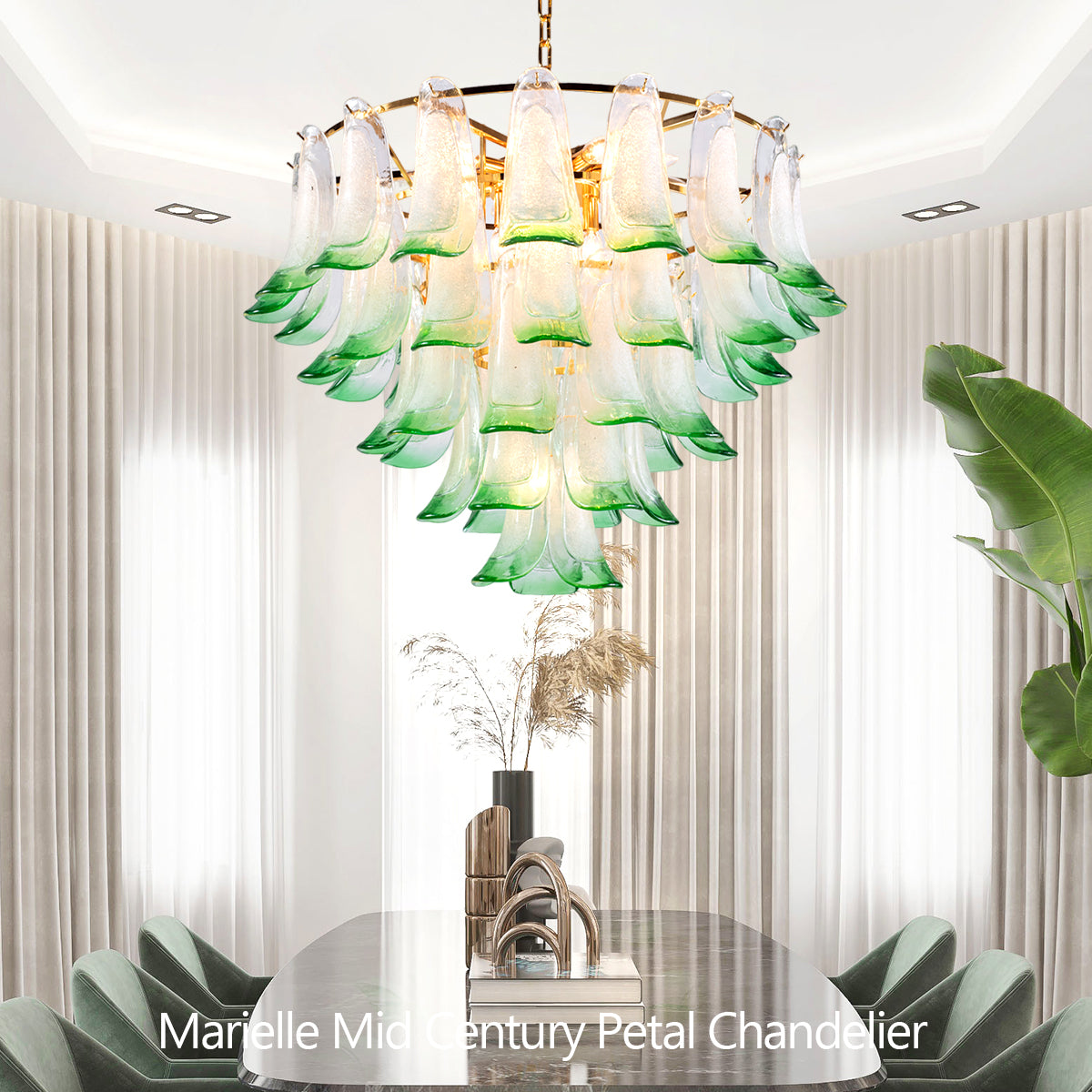 Murano Mid Century  Petal Chandelier