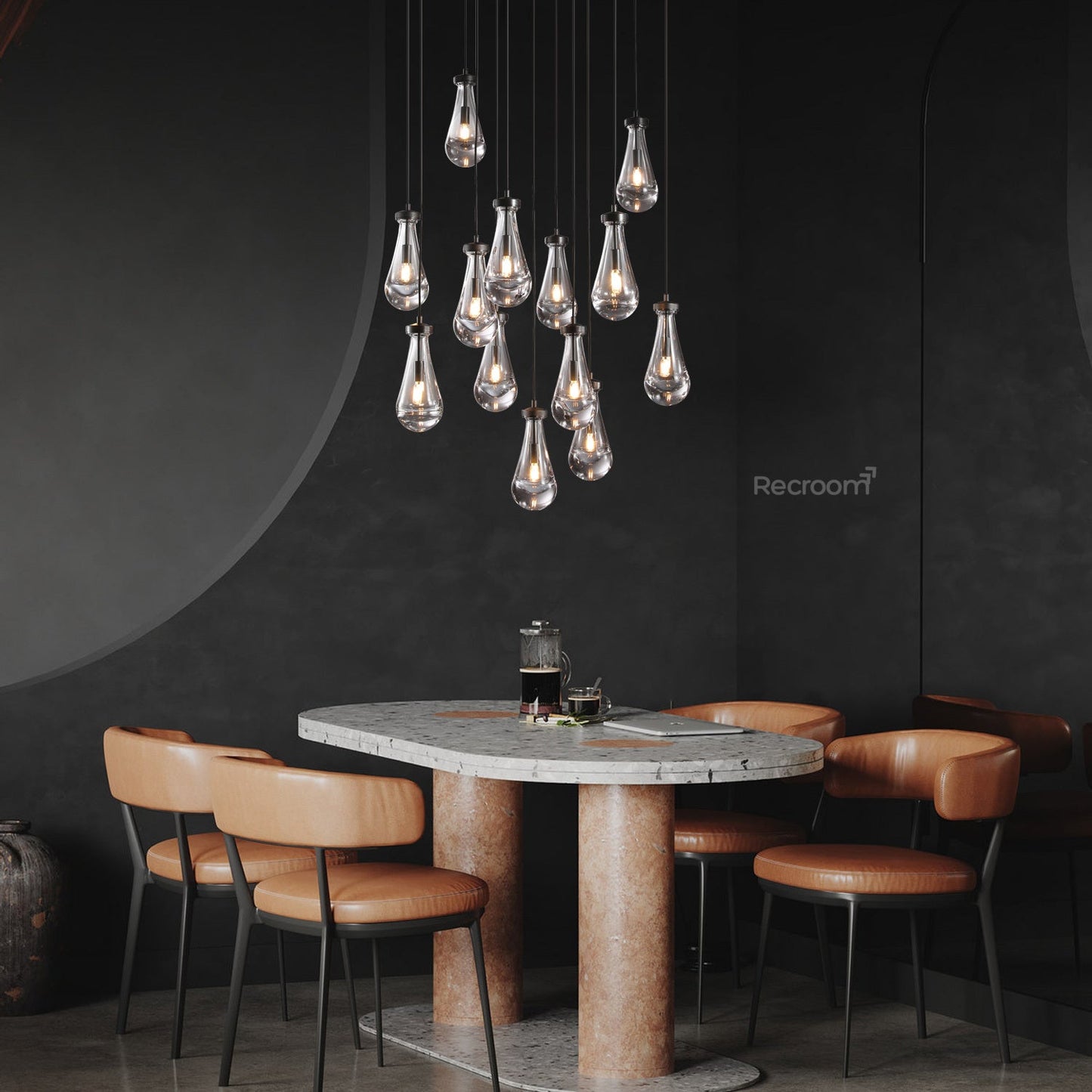 Raindrop Round Chandelier 36"