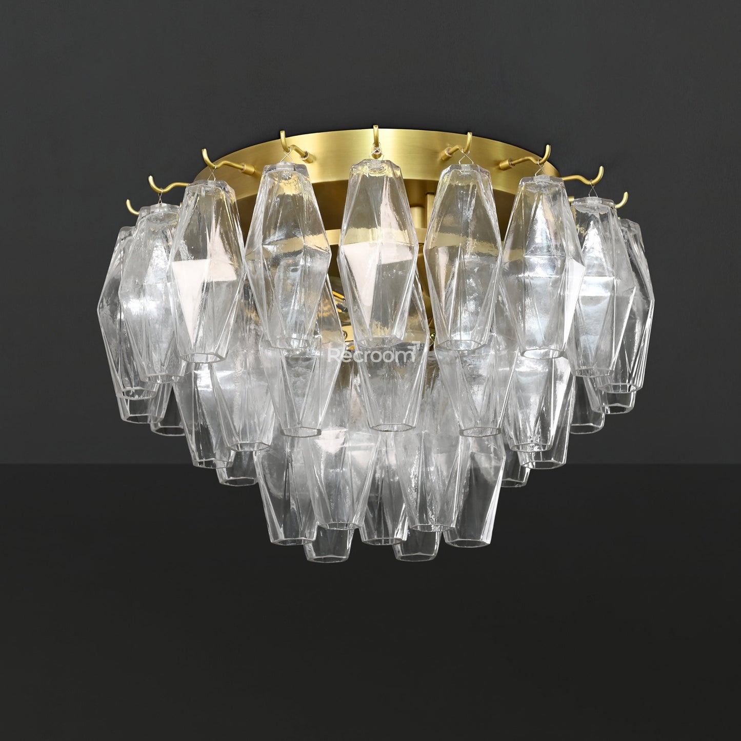 Chia Glass Round Flush Mount 17"