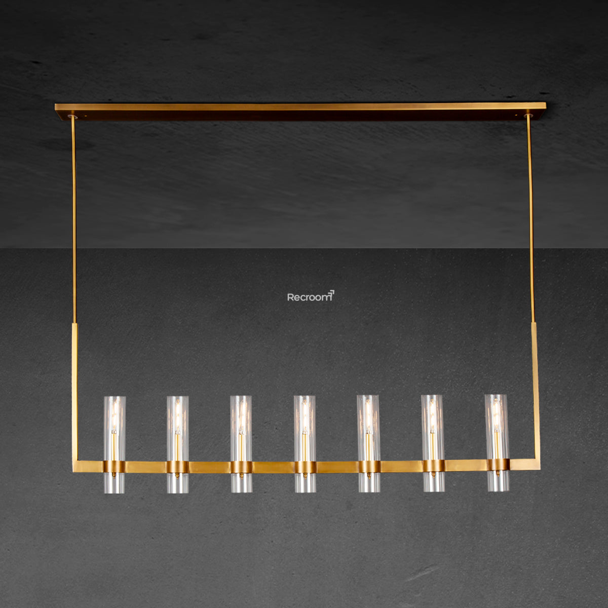 Manory Glass Linear Chandelier 59"