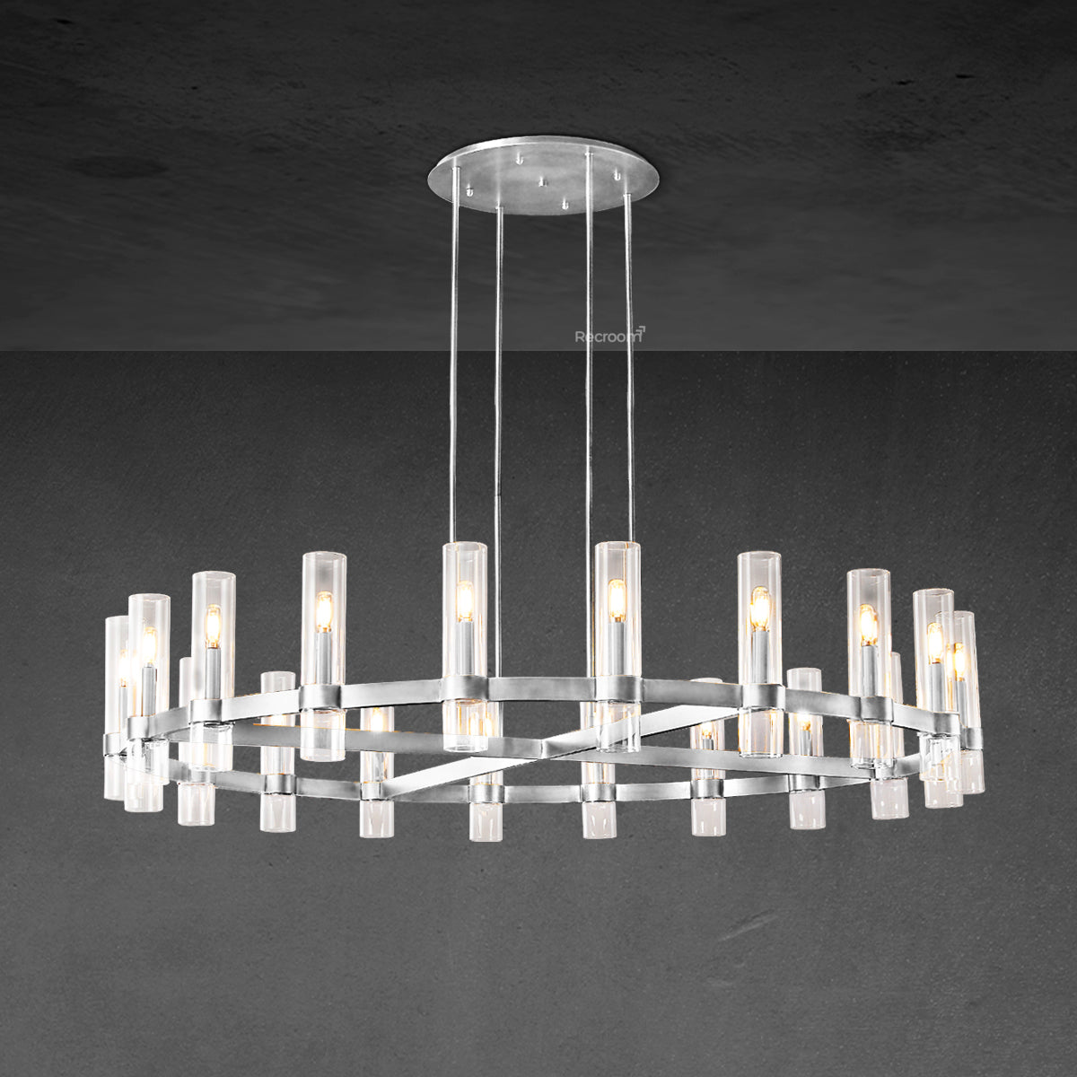 Manory Glass Round Chandelier 60"