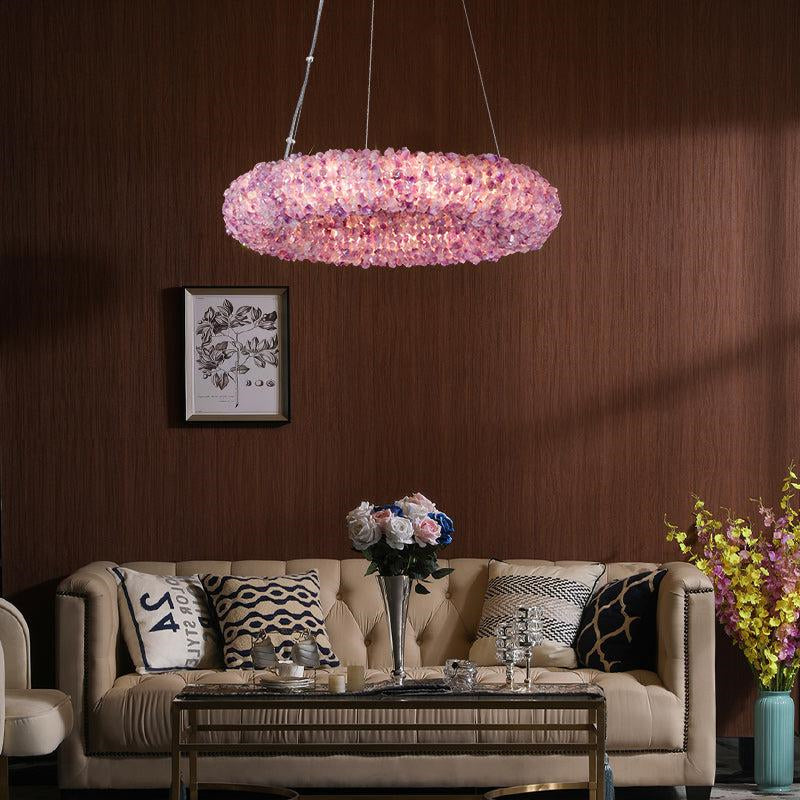 Cervine Tadeo Purple Rock Crystal Round Chandelier
