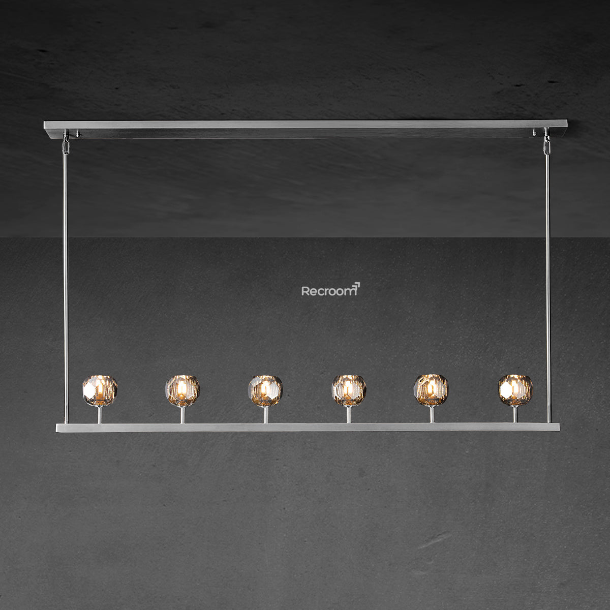 Boulew Crystal Glass Linear Chandelier 60"