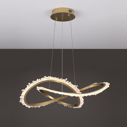 Cervine Wide Geode Quartz Crystal Chandelier 31.5"