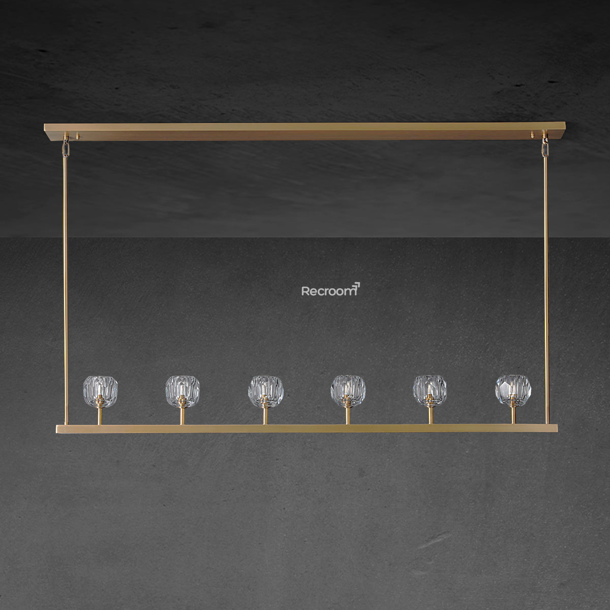 Boulew Crystal Glass Linear Chandelier 60"