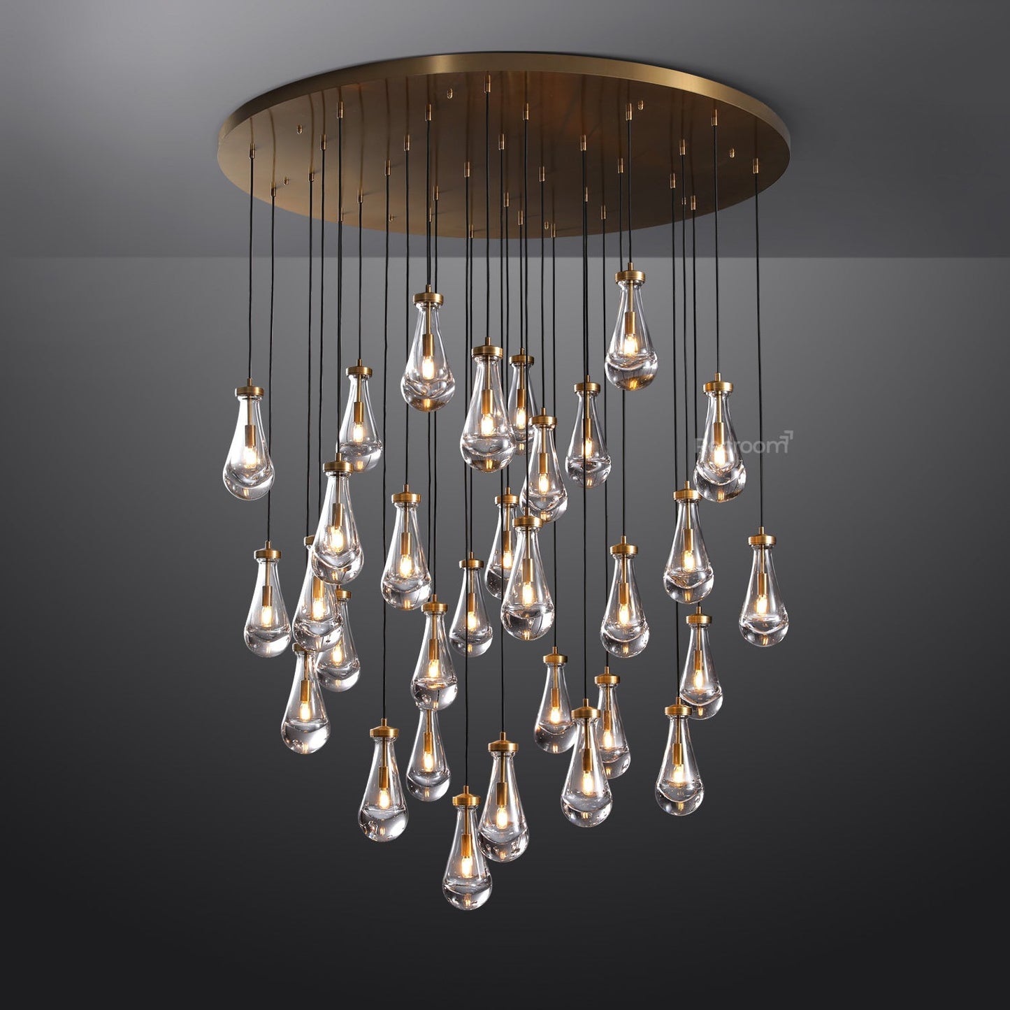Raindrop Round Chandelier 60"