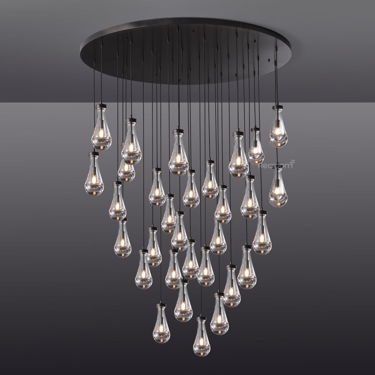 Raindrop Round Chandelier 60"