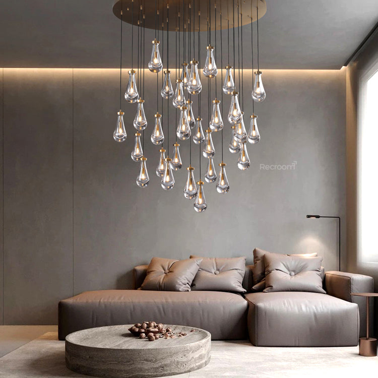 Raindrop Round Chandelier 60"